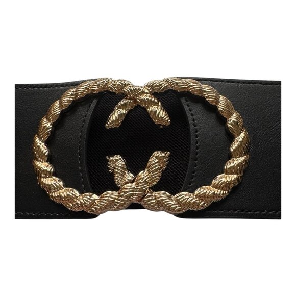 M Size Belt Women’s Stretchy Wide, Chunky Buckle, Wide Waist Belt - Picture 1 of 5